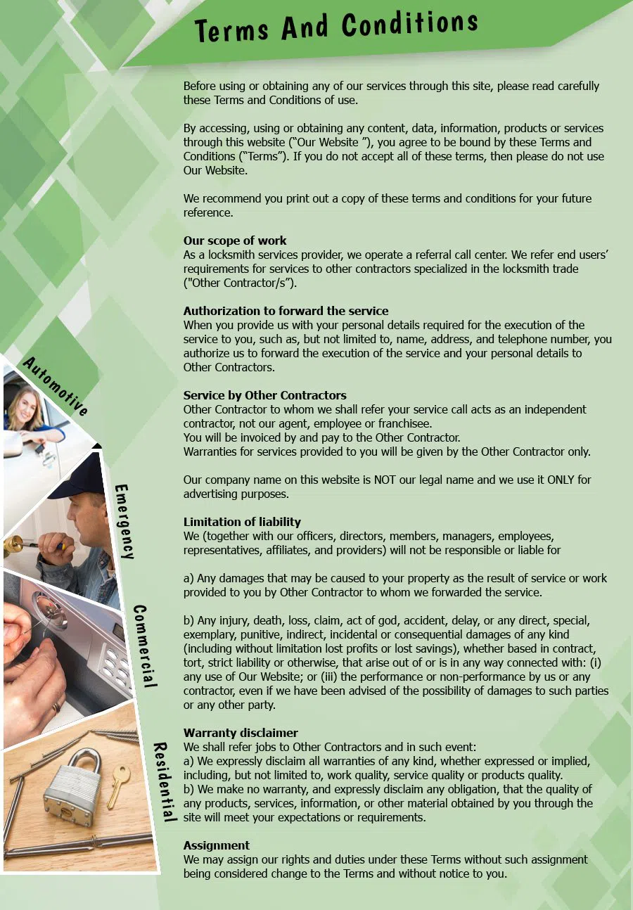 Central Lock Key Store Fairfield, CT 203-893-4201 - TermsAndConditions-2